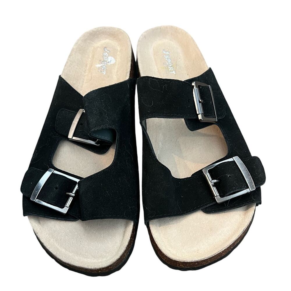 J Sport “Libra” Men’s Black Suede Sandals SZ 11M